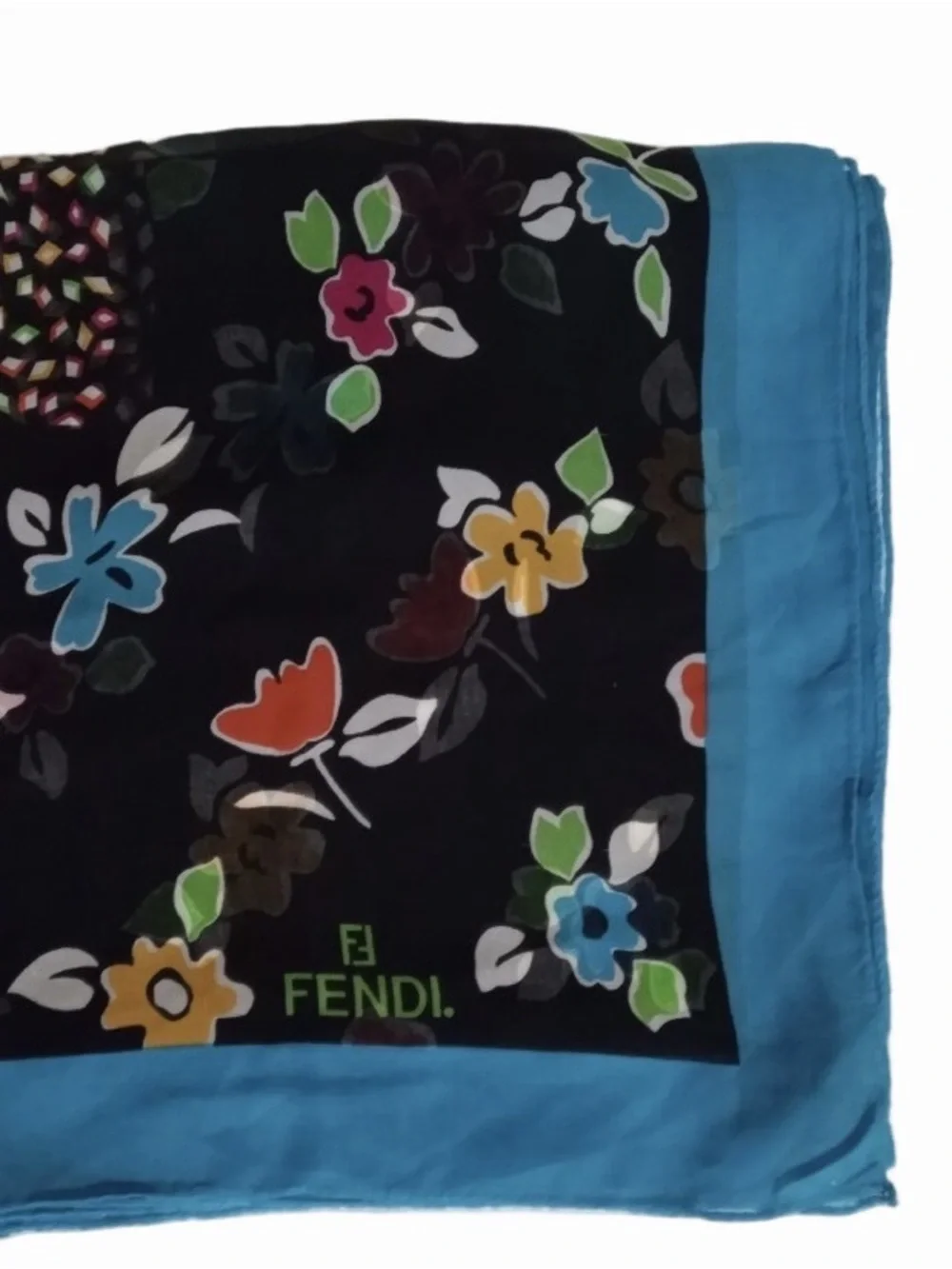 Rare Fendi Floral Silk Scarf / Stole